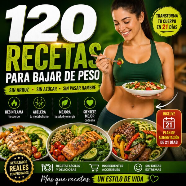 120 Recetas Para Bajar De Peso Y Desinflamar
