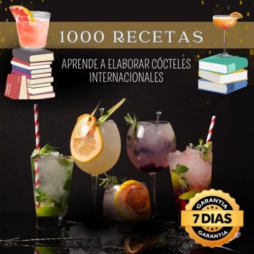 1000 Recetas Cócteles + Adicionales Jugos Naturales, Bebidas, Vinos